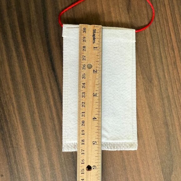 Vintage Handmade Cross-Stitch Nutcracker Ornament With Red Hanging Loop - Picture 7 of 7